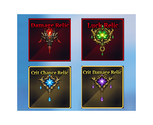 Full Set Relic ( Bao Gồm Relic LUCK,DMG,CRIT DMG,CRIT CHANCE)